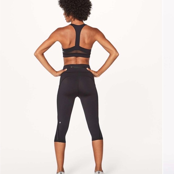 Lululemon Athletica Black Break Free Crop (Nulux 17") - Picture 2 of 10